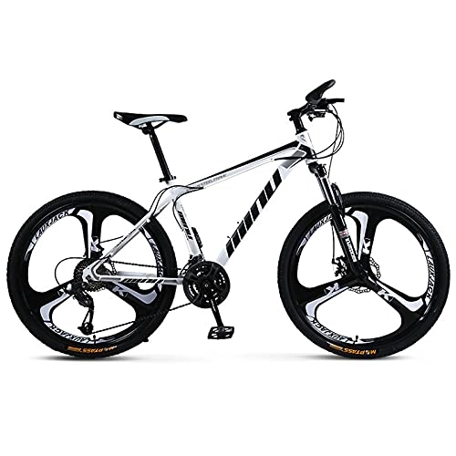 Mountain Bike : 26 Inch Moutain Bike 21 / 24 / 27 / 30 Speeds Mountain Trail Bike High-strength Magnesium-aluminum Alloy MTB Double Disc-Brake Outdoor Sports Exercise Fitness City Bicycle White Black-24sp