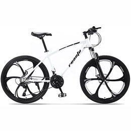 PhuNkz Mountain Bike PhuNkz 26 Inches Adult Mountain Bike for Men and Women, High-Carbon Steel Frame Bikes 21-30 Speed Wheels Gearshift Front and Rear Disc Brakes Bicycle / White / 21 Speed