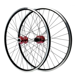 ZFF Spares 26 / 27.5 / 29 Inch MTB Wheelset Disc / v Brake Quick Release Mountain Bike Wheel Aluminum Alloy Rim Front And Rear Wheels 7 / 8 / 9 / 10 / 11 / 12 Speed Cassette Freewheel 32 Holes (Color : Red, Size : 26'')