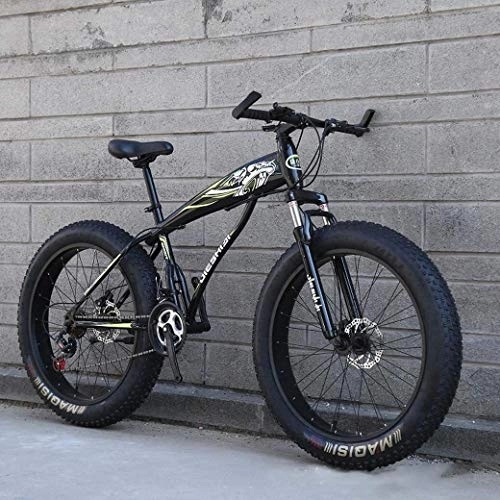 Fat Tyre Mountain Bike : 24" / 26" 27-Velocità Mountain Bike, Bike Ruota Neve, doppio freno a disco, forte ammortizzante della forcella anteriore, Outdoor Off-Road Beach bici, (Color : A)
