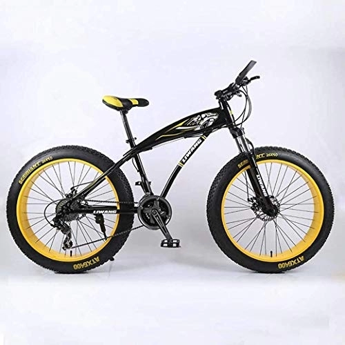 Fat Tyre Mountain Bike : 24" / 26" 27-Velocità Mountain Bike, Bike Ruota Neve, doppio freno a disco, forte ammortizzante della forcella anteriore, Outdoor Off-Road Beach bici, (Color : B)