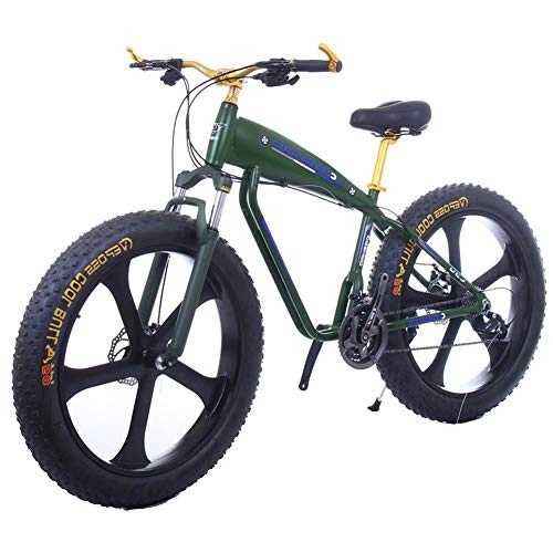 Fat Tyre Mountain Bike : 26inch Fat Tire Bike elettrico 48V 10Ah / 15Ah Grande capacit della batteria al litio Citt for adulti e-bike 21 / 24 / 27 / 30 costi di montagna elettrica della bicicletta ( Color : 10Ah , Size : Green )