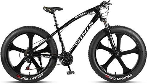 Fat Tyre Mountain Bike : Adult-bcycles BMX Fat Tire Mountain bike Off-road Spiaggia Neve Bike 21 / 24 / 27 / 30 Velocit Velocit Mountain bike 4.0 pneumatico largo adulti esterna che guida ( Color : F , Size : 21 Speed )