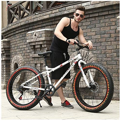 Fat Tyre Mountain Bike : Adulti Mountain Bike 26 Pollici 4.0 Ultra Pneumatico Largo Ammortizzante Forcella Anteriore La Guida è più Comoda, Resistente E Duratura