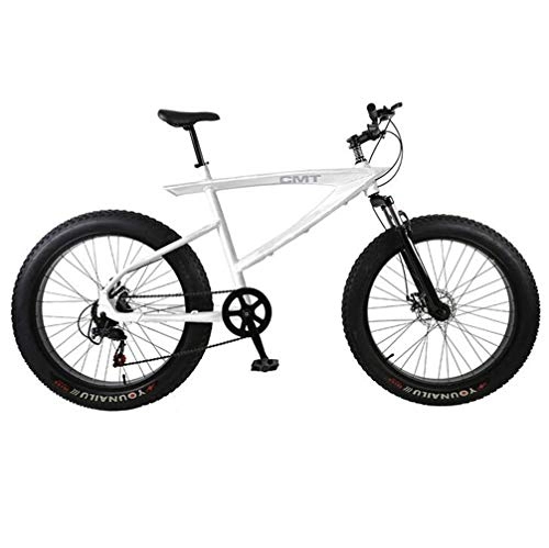 Fat Tyre Mountain Bike : Ampia Tire Mountain Bike, Mountain Bike, 26" 4, 0 Thick Oversize Pneumatici della Bicicletta (Color : White)