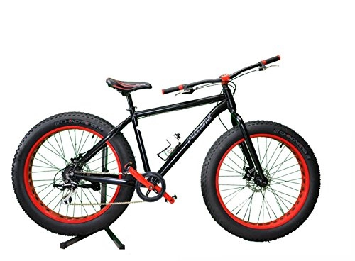 Fat Tyre Mountain Bike : BICI FAT BIKE 26 ACERA 8V TELAIO ALLUMINIO M-DISK (NERO ROSSO)