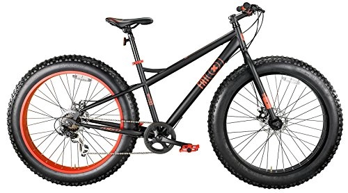 Fat Tyre Mountain Bike : Bicicletta bici MTB FAT MACHINE 26" cambio 7 vel. rossa nera freni a disco MBM