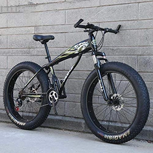 Fat Tyre Mountain Bike : BMX della bici di montagna della bicicletta for adulti delle donne degli uomini, Fat Tire Bike MBT, Hardtail alta acciaio al carbonio Telaio e ammortizzante Forcella anteriore, freni a disco doppio 5-