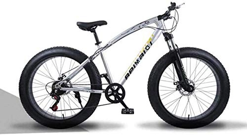 Fat Tyre Mountain Bike : BMX montana 26 pollici Fat Tire hardtail Mountain bike sospensione doppia Telaio e sospensioni forcella All Terrain uomo Bicicletta E Donne di et 5-29 ( Color : 7 Speed , Size : Black spoke )