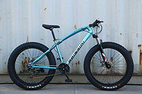 Fat Tyre Mountain Bike : BMX Mountain Bike for Gli Adulti, Hard-Coda della Bicicletta della Montagna, Acciaio al Carbonio Telaio, Doppio Disco Freno e Sospensione Anteriore Forcella 5-25 (Color : D, Size : 24 inch 7 Speed)