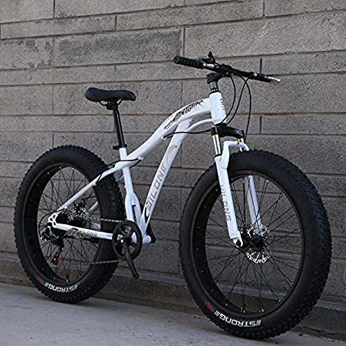 Fat Tyre Mountain Bike : BMX Mountain Bikes, Fat Tire Hardtail alto tenore di carbonio della struttura d'acciaio della bicicletta della montagna, molla di sospensione della forcella della bici di montagna, doppio freno a disc