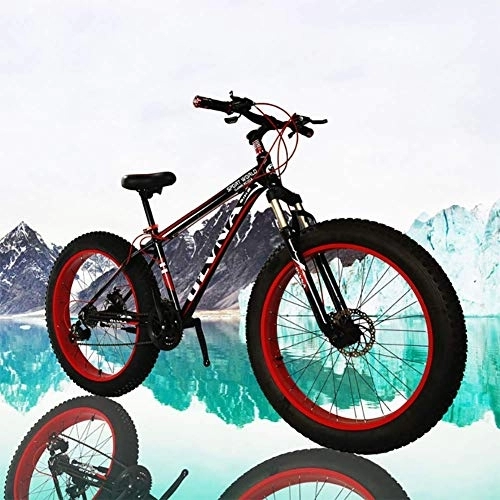 Fat Tyre Mountain Bike : CHHD Fat Bike 26 Ruote e Uomini Genere Bicicletta grassa da Snow Bike, Moda MTB 21 velocità Full Suspension Acciaio Doppio Disco Freno Mountain Bike MTB Bicicletta, A1