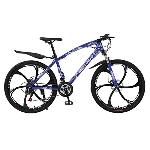 Fat Tyre Mountain Bike : Dsrgwe Mountain Bike, Mountain Bike, Biciclette, Doppio Freno a Disco e sospensioni Forcella Anteriore, 26inch Ruote (Color : Blue, Size : 27-Speed)