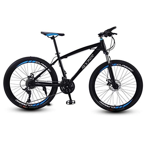 Fat Tyre Mountain Bike : Dsrgwe Mountain Bike, Mountain Bike / Biciclette, sospensioni Anteriori e Dual Freno a Disco, Acciaio al Carbonio Telaio, Ruote a Raggi 26inch (Color : Black, Size : 27 Speed)