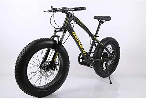 Fat Tyre Mountain Bike : GaoGaoBei Fat Bike Beach Snow Sand Bicycle 4.0 Tyre 24 / 26 New Model Mountain Bike Fat MTB Snow Bike 21 Speed High Carbon Steel Mountainbikes for Man, Nero, 26", Super