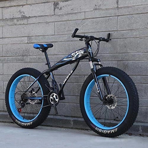 Fat Tyre Mountain Bike : GAOLIQIN 24" / 26" Mountain Bike, Bike Ruota Neve, 24 Marce a Doppia Freno a Disco, Forte Ammortizzante della Forcella Anteriore, Outdoor off-Road Beach Bike, F, 24 inch