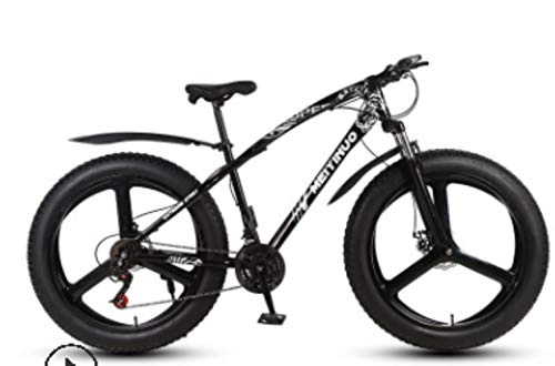 Fat Tyre Mountain Bike : GUIO 26 Pollici Doppio Freno a Disco Pneumatici Larghi a velocità variabile per Adulti Mountain Bike Fat Bike, 8