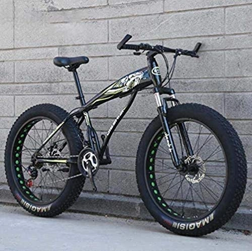 Fat Tyre Mountain Bike : HongLianRiven BMX Fat Tire Mountain Bike della Bicicletta for Gli Uomini delle Donne, Hardtail MBT Bike, ad Alta Acciaio al Carbonio Telaio ammortizzanti Forcella Anteriore, Doppio Freno a Disco 5-25