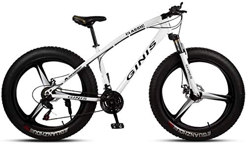 Fat Tyre Mountain Bike : HongLianRiven BMX Fat Tire Mountain Bike off-Road Spiaggia Neve Bike 21 / 24 / 27 / 30 velocit velocit Mountain Bike 4.0 Pneumatico Largo Adulti Esterna Che Guida 6-6 (Color : D, Size : 30 Speed)