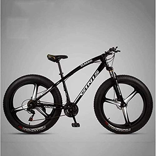 Fat Tyre Mountain Bike : HongLianRiven BMX Hardtail Mountain Bike, in Acciaio ad Alto Carbonio Telaio 4.0 Fat Tire Mountain Bike Trail, Uomini di Womens Bicicletta della Montagna con Doppio Freno a Disco 6-17