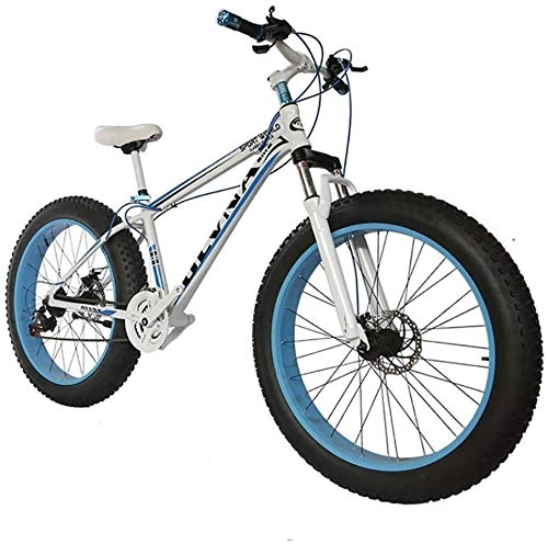 Fat Tyre Mountain Bike : JACKWS Portable Fat Bike Superficie 26 Ruota e Uomini Sesso Fat Bicicletta da Snow Bike, Moda MTB 21 Sospensione Full Speed ​​in Acciaio a Doppio Disco Freno di Mountain Bike MTB Biciclette, A6