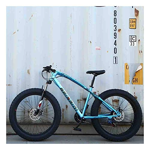 Fat Tyre Mountain Bike : LILIS Mountain Bike Mountain Bici della Bicicletta MTB Adulti Beach motoslitta Biciclette for Uomini e Donne 24IN Ruote Regolabile velocità Doppio Freno a Disco (Color : Blue, Size : 27 Speed)