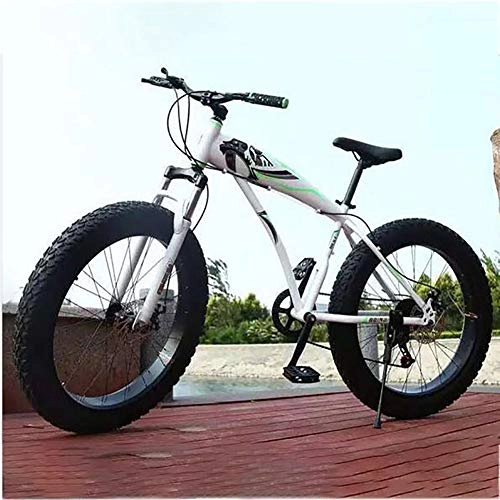 Fat Tyre Mountain Bike : LITI Bici Bicicletta MTB 24" -Mountain Bike Mountain Bike Leggera a7 / 21 / 24 / 27 velocità, Sospensione Anteriore e Telaio in Lega di Alluminio, Bianca, 21 Speed