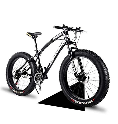 Fat Tyre Mountain Bike : LUO Mountain Bike Fat Tire, Bici da Neve da Spiaggia, Bici da Spiaggia, Bici da Crociera 20 Pollici con Doppio Disco, Ruote Larghe 4.0, Bici da Neve per Adulti, Rosso, 24 Velocità, Nero, 21 Velocità