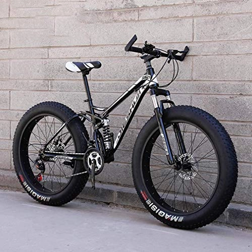 Fat Tyre Mountain Bike : Lycoco Adulti Fat Tire ATV, Snow Beach Bike, Bike Doppio Freno a Disco Cruiser, Leggero Frame Veduta Acciaio al Carbonio della Bicicletta, 26 Pollici Ruote, B, 27 Speed