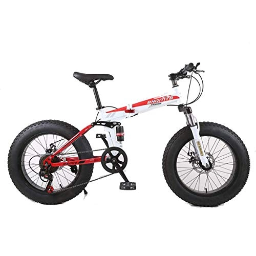 Fat Tyre Mountain Bike : Mountain Bike, 7 / 21 / 24 / 27 / 30 Speed ​​Steel Frame, 4.0"Fat Tire Spoke Wheels Sospensione Bici Pieghevole, 2, 27 velocità