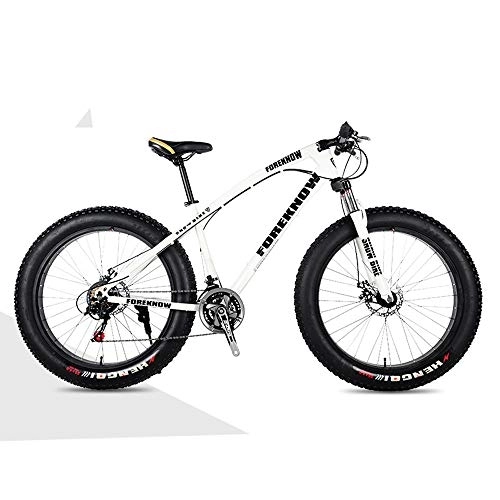 Fat Tyre Mountain Bike : Mountain Bike per Adulti, Freni A Doppio Disco Anteriori E Posteriori, Bici da Spiaggia con Pneumatici Grassi Ammortizzanti, A, 20 inch 24 Speed
