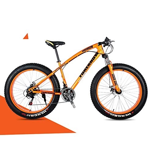 Fat Tyre Mountain Bike : Mountain Bike per Adulti, Freni A Doppio Disco Anteriori E Posteriori, Bici da Spiaggia con Pneumatici Grassi Ammortizzanti, F, 20 inch 21 Speed