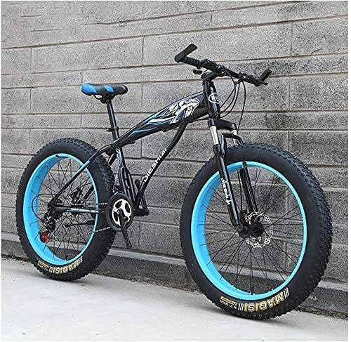 Fat Tyre Mountain Bike : Mountain Bike per adulti, Mountain Bike per ragazzi e ragazze, con doppio freno a disco Hardtail Mountain Bike, telaio in acciaio al carbonio ad alto tenore di carbonio, bicicletta