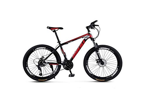 Fat Tyre Mountain Bike : Mountain Bike Unisex Hardtail Mountain Bike Telaio in Acciaio ad Alto Tenore Di Carbonio Mtb Bike 26 Pollici Mountain Bike 21 / 24 / 27 / 30 Velocità con Freni a Disco e Forcella Di Sospensione, Nero