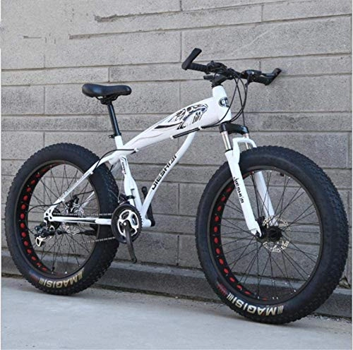 Fat Tyre Mountain Bike : Mountain bikes, Bike da 26 pollici della neve Super Wide Tire Speed ​​Velocità Velocità 4.0 Bike in mountain bike Telaio in lega con freni a disco ( Color : White and black hollow , Size : 27 speed )