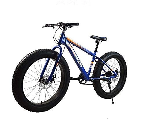 Fat Tyre Mountain Bike : N&I Bicycle Mountain Bike for Adults 17-inch High Carbon Steel Frame 7-Speed 26-inch Aluminum Alloy Wheels Double Disc Brake Gray Grey