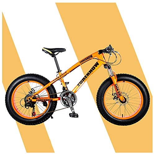 Fat Tyre Mountain Bike : QMMD 20 Pollici Bambini Mountain Bike, Fat Bike da Montagna, 7-21-24-27- velocità Front Suspension Mountain Bike, Hardtail Biciclette, Bicicletta Mountain Bike, D Spokes, 7 Speed