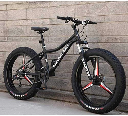 Fat Tyre Mountain Bike : QZ Mountain Bike, 26inch Fat Tire Hardtail Snowmobile, Doppio Telaio ammortizzato e sospensioni Forcella all Terrain Uomini Adulti Bicicletta della Montagna 6-11 (Color : Black 3, Size : 27Speed)