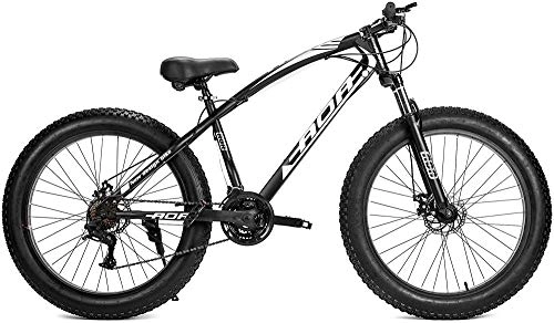 Fat Tyre Mountain Bike : SYCY Mountain Bike Fat Tire con Sospensione Anteriore - Ruote da 26 Pollici - 21 velocità Multiple - Freni a Doppio Disco Biciclette da Strada ibride