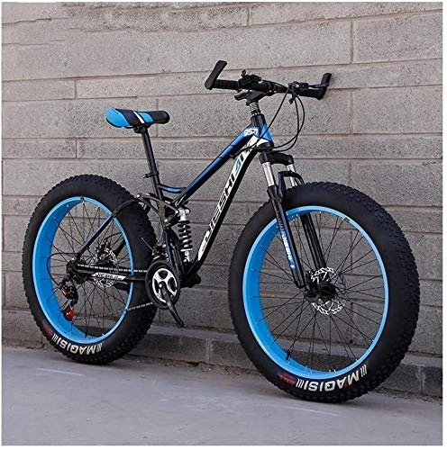 Fat Tyre Mountain Bike : TongN Biciclette Biciclette for Adulti Montagna, Fat Tire Doppio Freno a Disco for Mountain Bike Hardtail, Big Ruote di Bicicletta, in Acciaio ad Alto Carbonio Telaio