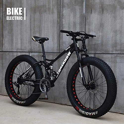 Fat Tyre Mountain Bike : Wangwang454 Bicycle 26 inch MTB Top Fat Wheel Motorbike / Fat Bike / Fat Tire Mountain Bike Beach Cruiser Snow Bike Big Tire Bicycle 21 Speed ​​Fat Bikes for Adults Orange 26IN-24IN_Black