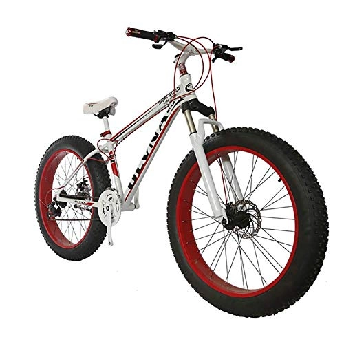 Fat Tyre Mountain Bike : Wghz Fat Bike 26 Dimensioni delle Ruote e Uomini Genere Grasso Bicicletta da Bici da Neve, Moda MTB 21 velocità Sospensione Completa Acciaio Doppio Disco Freno Mountain Bike MTB Bicicletta, A3