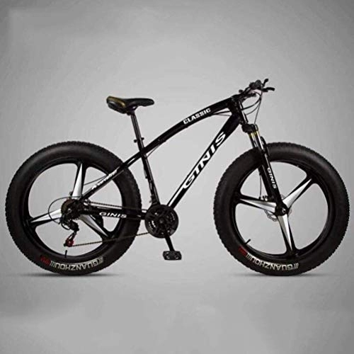 Fat Tyre Mountain Bike : WJSW Mountain Bicycle - City Road Bicycle Dual Suspension Mountain Bikes Sports Leisure (Colore: Nero, Dimensioni: 21 velocità)