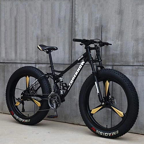 Fat Tyre Mountain Bike : WND Fat Bicycle 26 Pollici   Speed ​​Mountain Bike per Adulti, Nero, 21 velocità