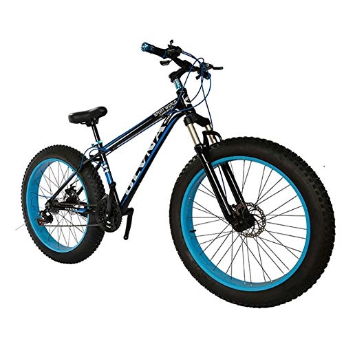 Fat Tyre Mountain Bike : WRJY Fat Bike 26 Dimensioni Ruote e Uomini Genere Bicicletta grassa da Snow Bike, Moda MTB 21 velocità Full Suspension Acciaio Doppio Disco Freno Mountain Bike MTB Bicicletta, A4