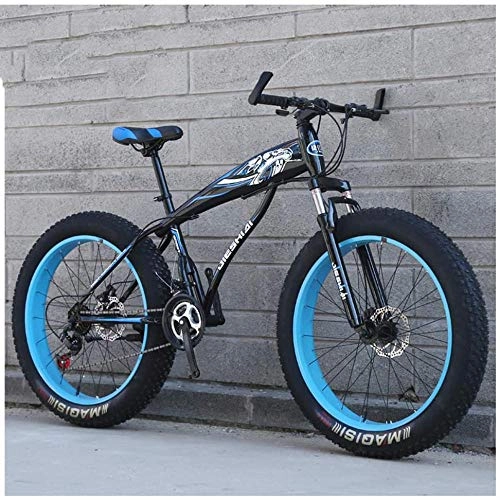 Fat Tyre Mountain Bike : XXCZB Mountain Bike Hardtail Fat Tire con Sospensione Anteriore per Adulti Uomo Donna 27 Pneumatici Larghi Bicicletta da Montagna Antiscivolo Bicicletta a Doppio Disco in Acciaio al Carbonio