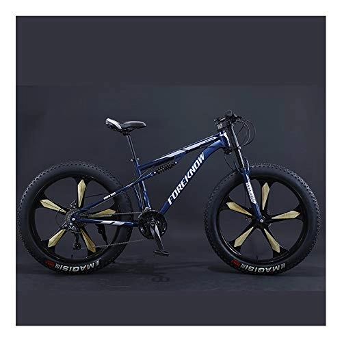 Fat Tyre Mountain Bike : YCHBOS Adulto Mountain Bike 26 Pollici Doppio Disco Freno Grande Ruota, 27 velocità Bicycle Beach Bicicletta Uomini e Donne, Telaio in Acciaio ad Alto Tenore di CarbonioD