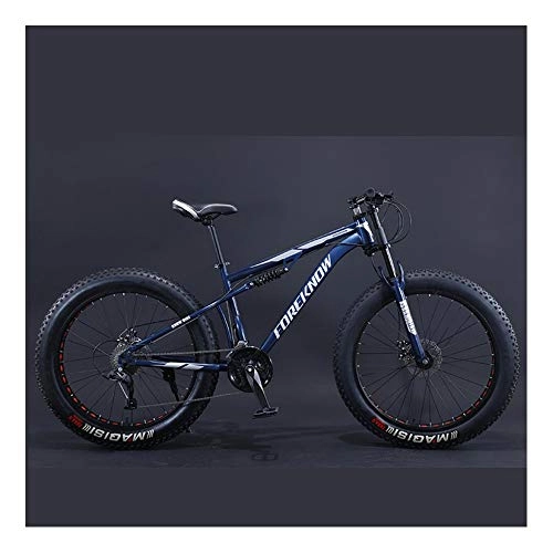 Fat Tyre Mountain Bike : YCHBOS Mountain Bike 26 Pollici Biammortizzata Grande Ruota, 27 velocità Doppia Sospensione Fat Bike Bicicletta, Full Suspension MTB Dual Disc FreniA