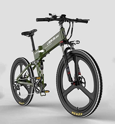 Mountain bike elettrica pieghevoles : Adulto Uomini Elettrico ATV, 48V Litio-10.4Ah, Biciclette Lega di Alluminio 400W Elettrici, 7-Gang-off-Road Elektro-Fahrrad, RI