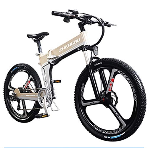 Mountain bike elettrica pieghevoles : HSTD Bicicletta Elettrica - Mountain Bike Elettrica, Configura Smart Dashboard, Mountain Bike Pieghevole con Rimovibile 350W / 48V / 10.Ah Batteria Al Litio, Shimano Gear Shift 21 / 27 Velocità Metallic-Mec